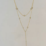 925 Silver | White Stone Minimal Double Y Necklace