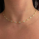 925 Silver | Navy Stone Eye Charm Necklace