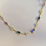 925 Silver | Colorful Stone Aura Necklace