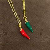 925 Silver | Colorful Enamel Chili Necklace