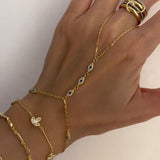 925 Silver | Navy Stone Eye Hand Chain