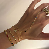 925 Silver | Colorful Heart Hand Chain