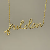 14K Gold | Personalized 3D Handwriting Necklace with 0.05ct Diamonds