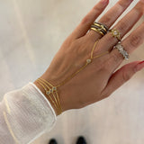 925 Silver | Triple Stone Minimal Hand Chain