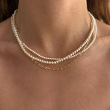 925 Silver | Natural Sand Pearl Triple Layer Necklace