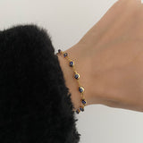 925 Silver | Dark Blue Enamel Full Evil Eye Bracelet