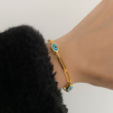 925 Silver | Blue Enamel Evil Eye Bracelet