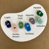 925 Silver | Natural Stone Hamsa (Fatima Hand) Necklaces