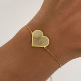 925 Silver | Custom Heart Bracelet with Two Fingerprints