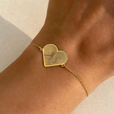 925 Silver | Custom Heart Bracelet with Two Fingerprints