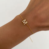 925 Silver | Custom Stone Letter Bracelet