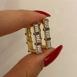 925 Silver | Trendy Rectangular Serenay Earrings with Stones