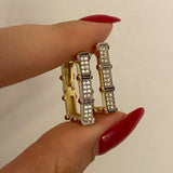 925 Silver | Trendy Rectangular Serenay Earrings with Stones