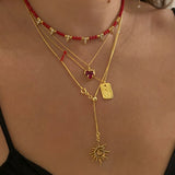 925 Silver | Genuine Red Coral Natural Stone Necklace