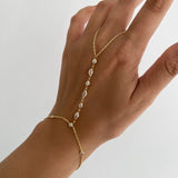 925 Silver | White Stone Hand Chain