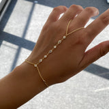 925 Silver | White Stone Hand Chain