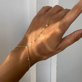 925 Silver | White Stone Hand Chain