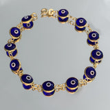 925 Silver | Dark Blue Enamel Evil Eye Bracelet