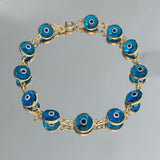925 Silver | Blue Enamel Evil Eye Bracelet
