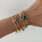 925 Silver | Blue Enamel Evil Eye Bracelet