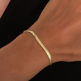 925 Silver | Unisex Flat Chain Bracelet