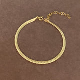 925 Silver | Unisex Flat Chain Bracelet