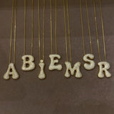 925 Silver | Large Asymmetric Letter Necklace with Stones