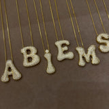 925 Silver | Large Asymmetric Letter Necklace with Stones