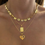 925 Silver | Beaded Chain Letter Plaque Necklace