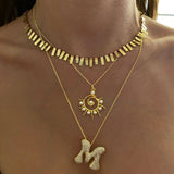 925 Silver | Large Asymmetric Letter Necklace with Stones