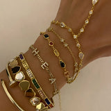 925 Silver | Colorful Asymmetric Stone Bracelet