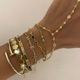 925 Silver | Colorful Asymmetric Stone Bracelet