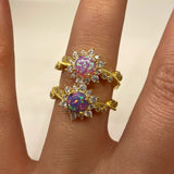 925 Silver | Sun Ring with Colorful Opal and Zircon Stone Detailing