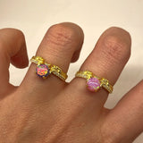 925 Silver | Colorful Round Opal Ring