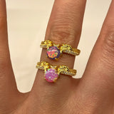 925 Silver | Colorful Round Opal Ring