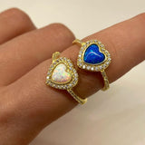 925 Silver | Opal Heart Ring