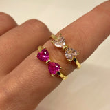 925 Silver | Colorful Ribbon Ring with Stones