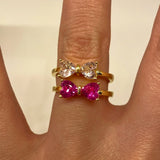 925 Silver | Colorful Ribbon Ring with Stones