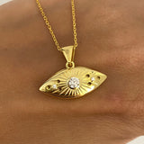 925 Silver | Eye Necklace with White Stone
