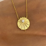 925 Silver | Medallion Necklace with White Stone