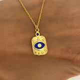 925 Silver | Dark Blue Enamel Symbol Necklace