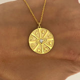 925 Silver | Ethnic Symbol Round Medallion Necklace