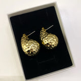 Brass | Patterned Teardrop Earrings