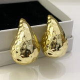 Brass | Patterned Teardrop Earrings