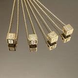 925 Silver | Cube Letter Necklace
