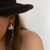 Brass | Patterned Teardrop Earrings