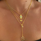 925 Silver | Custom Adjustable Slider Chain Necklace with Two Letters