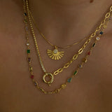 925 Silver | White Stone Sun Necklace