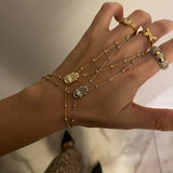 925 Silver | Beaded Chain Hamsa Hand Chain