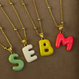 925 Silver | Custom Colorful Permanent Enamel Letter Necklace